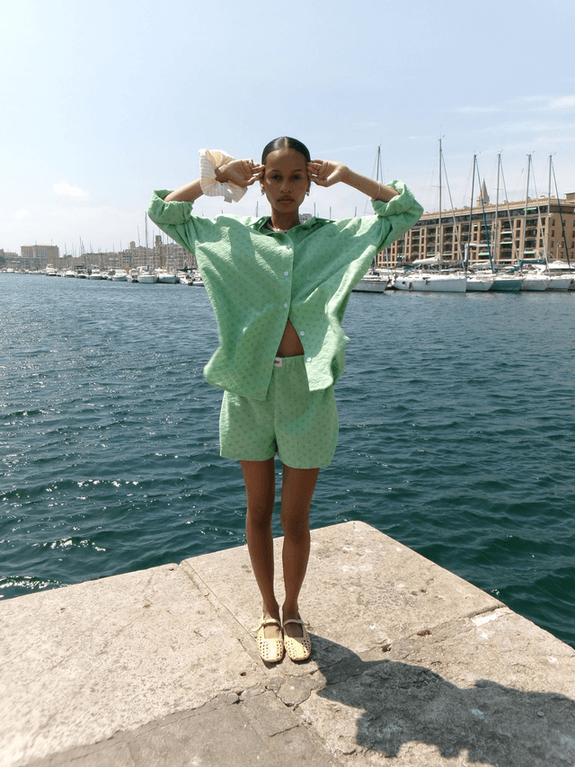 Carrie chemise en broderie anglaise 
